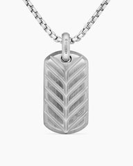 Chevron Tag in Sterling Silver with Black Onyx, 35mm
