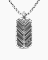 Chevron Tag in Sterling Silver with Pietersite, 35mm