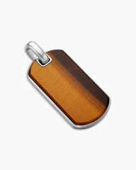 Chevron Tag in Sterling Silver with Tigers Eye, 35mm