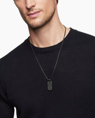 Chevron Tag in Black Titanium with Black Diamonds, 35mm