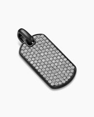 Chevron Tag in Black Titanium with Diamonds, 35mm