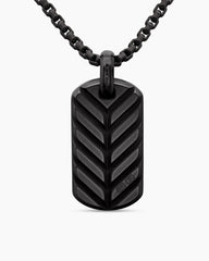 Chevron Tag in Black Titanium with Sapphires, 35mm