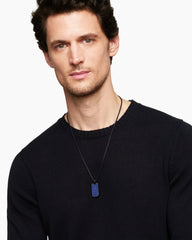 Chevron Tag in Black Titanium with Sapphires, 35mm