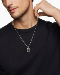 Streamline® Amulet in Sterling Silver with Black Diamonds, 22mm