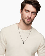 Streamline® Amulet in Sterling Silver with Black Diamonds, 17mm