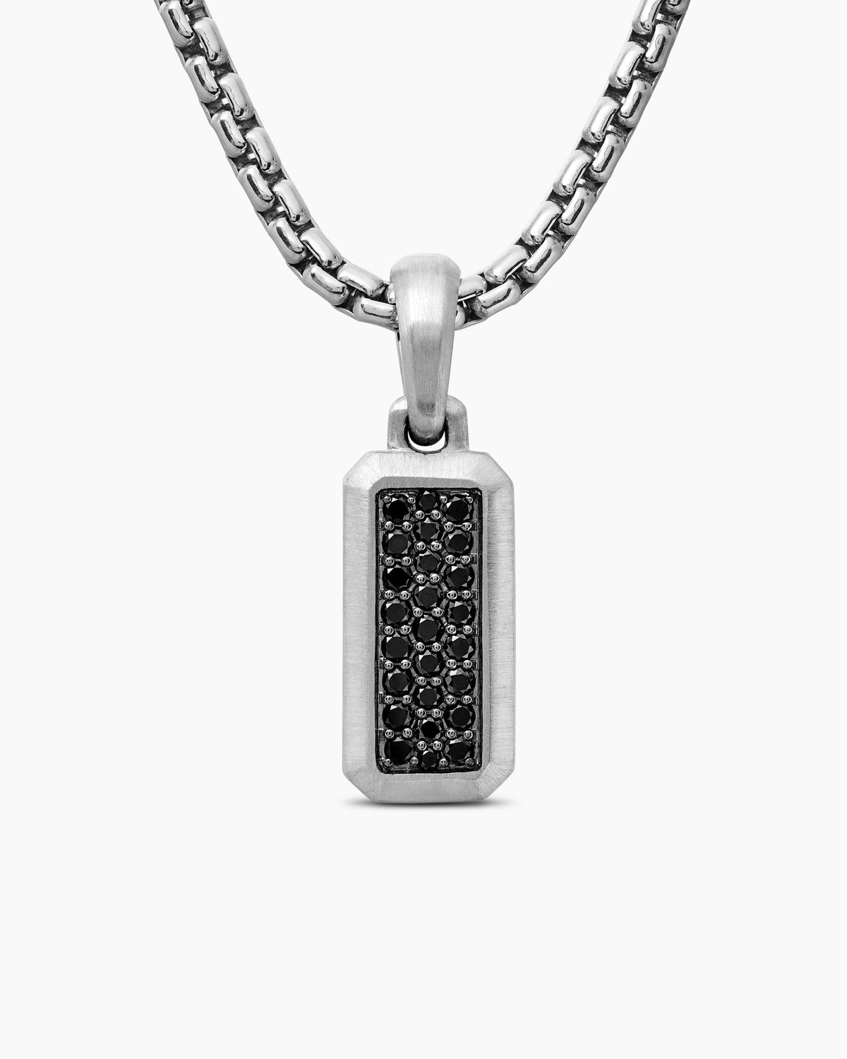 Streamline® Amulet in Sterling Silver with Black Diamonds, 17mm