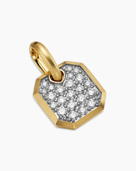 Octagonal Amulet in 18K Yellow Gold with Diamonds, 15mm