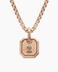 Octagonal Amulet in 18K Rose Gold with Cognac Diamonds, 15mm