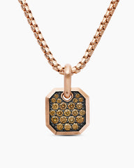 Octagonal Amulet in 18K Rose Gold with Cognac Diamonds, 15mm