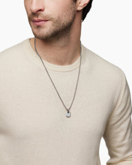 Octagonal Amulet in 18K White Gold with Diamonds, 15mm