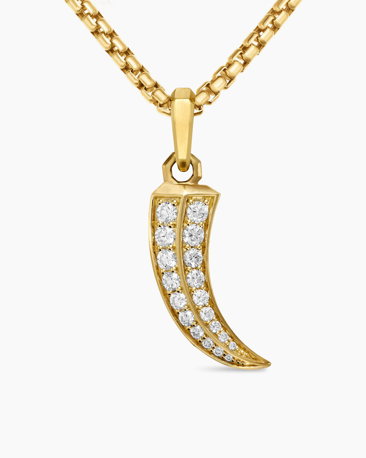 Claw Amulet in 18K Yellow Gold with Diamonds, 25mm