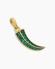 Claw Amulet in 18K Yellow Gold with Emeralds, 25mm