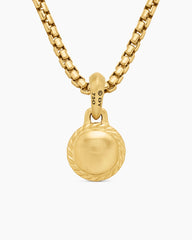 Evil Eye Amulet in 18K Yellow Gold with Emerald, 14.5mm