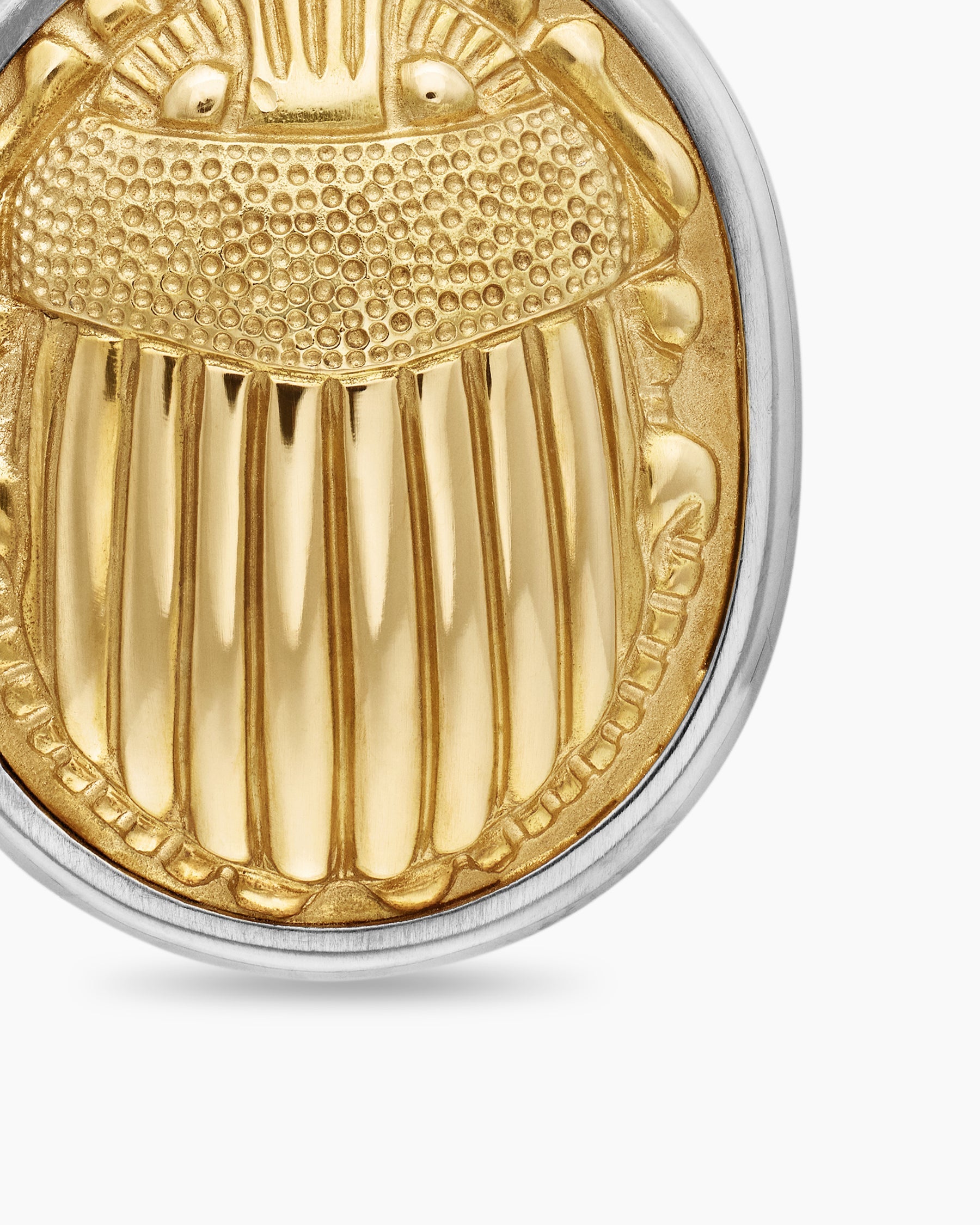 Petrvs® Scarab Amulet in Sterling Silver with 18K Yellow Gold, 24mm
