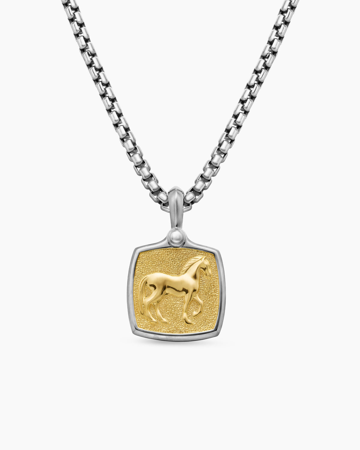 Petrvs® Horse Amulet in Sterling Silver with 18K Yellow Gold, 19mm
