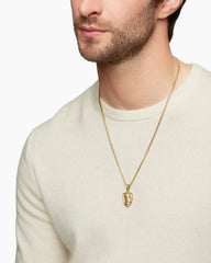 St. Michael Amulet in 18K Yellow Gold with Diamonds, 26mm