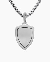 St. Michael Amulet in Sterling Silver with Black Diamonds, 26mm