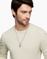 St. Michael Amulet in Sterling Silver with Diamonds, 26mm