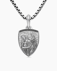 St. Michael Amulet in Sterling Silver with Diamonds, 26mm