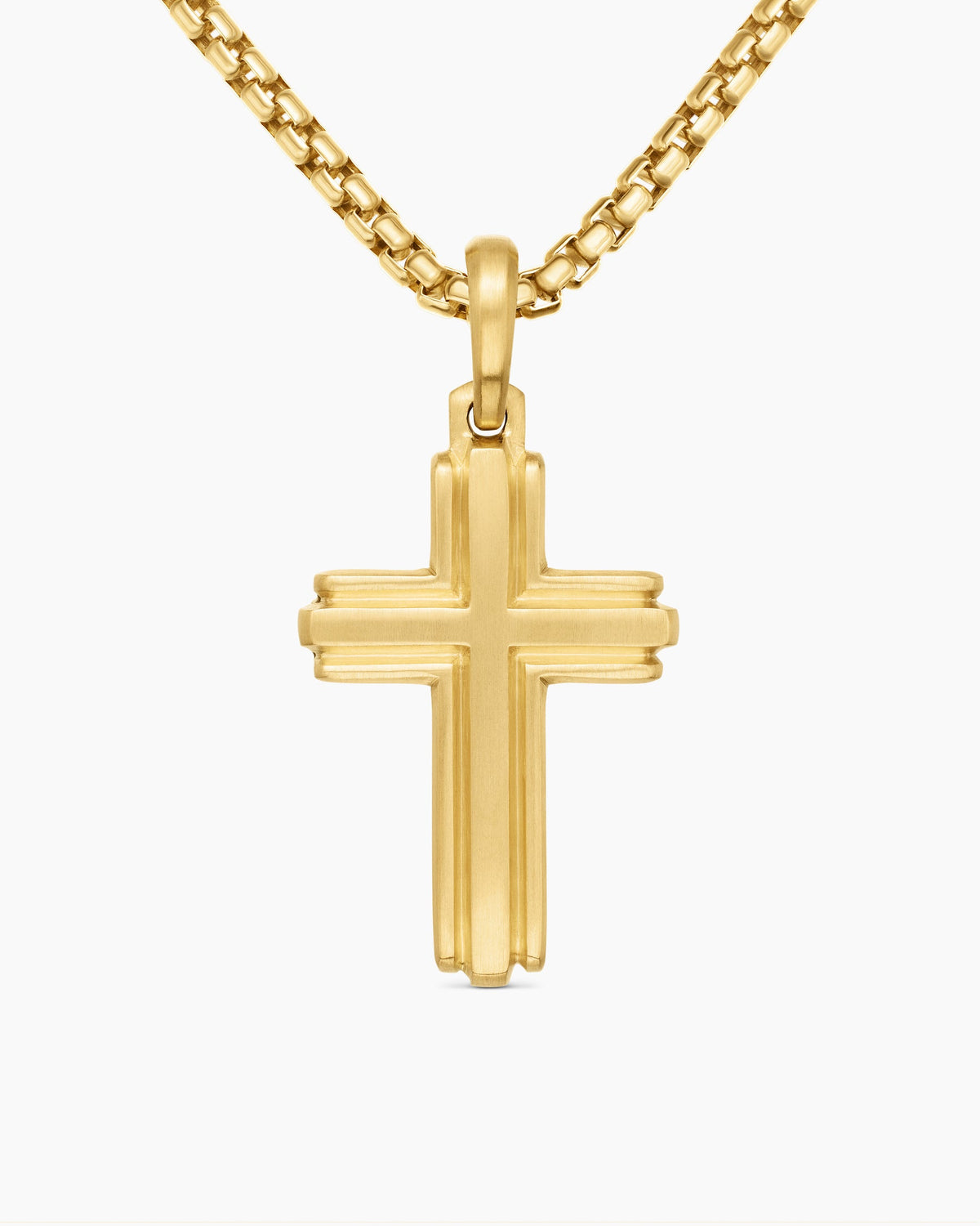 Cross Pendant in 18K Yellow Gold, 34mm