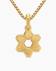 Deco Star of David Pendant in 18K Yellow Gold with Diamonds, 19.5mm