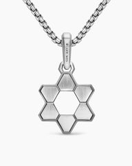 Deco Star of David Pendant in Sterling Silver, 19.5mm
