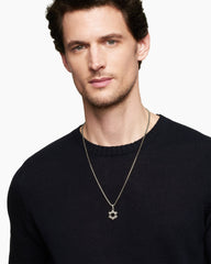 Deco Star of David Pendant in Sterling Silver, 19.5mm