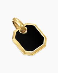 Octagonal Amulet in 18K Yellow Gold with Black Onyx, 15mm