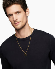 Octagonal Amulet in 18K Yellow Gold with Black Onyx, 15mm