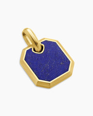 Octagonal Amulet in 18K Yellow Gold with Lapis, 15mm