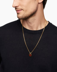 Octagonal Amulet in 18K Yellow Gold with Red Tiger’s Eye, 15mm