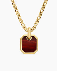 Octagonal Amulet in 18K Yellow Gold with Red Tiger’s Eye, 15mm