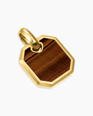 Octagonal Amulet in 18K Yellow Gold with Tiger’s Eye, 15mm
