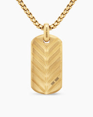 Chevron Tag in 18K Yellow Gold, 35mm