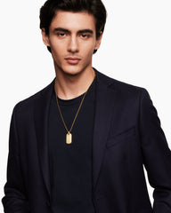 Chevron Tag in 18K Yellow Gold, 35mm