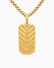 Chevron Tag in 18K Yellow Gold, 27mm