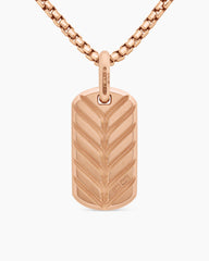 Chevron Tag in 18K Rose Gold, 27mm