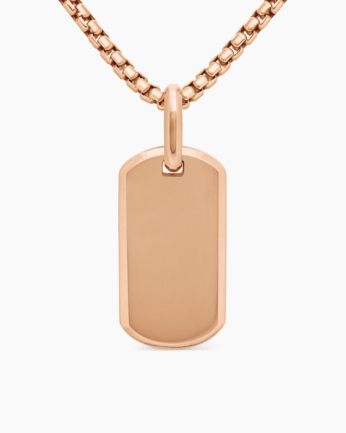 Chevron Tag in 18K Rose Gold, 27mm