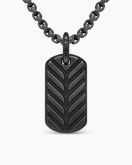 Chevron Tag in Black Titanium, 27mm