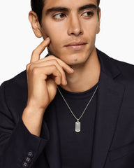 Chevron Tag in Sterling Silver, 27mm