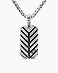 Chevron Tag in Sterling Silver with Lapis Lazuli, 27mm