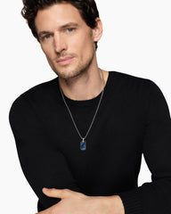 Chevron Tag in Sterling Silver with Pietersite, 27mm