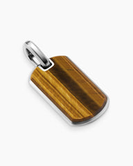 Chevron Tag in Sterling Silver with Tiger's Eye, 27mm