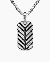 Chevron Tag in Sterling Silver with Tiger's Eye, 27mm