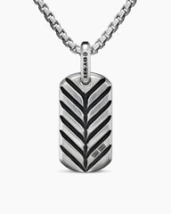 Chevron Tag in Sterling Silver with Turquoise, 27mm