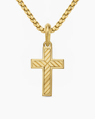 Pavé Cross Pendant in 18K Yellow Gold with Diamonds, 23mm