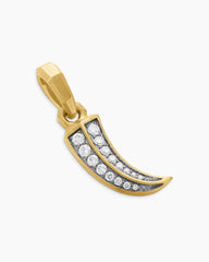 Claw Amulet in 18K Yellow Gold with Diamonds, 19.3mm