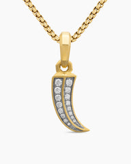 Claw Amulet in 18K Yellow Gold with Diamonds, 19.3mm