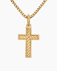 Pavé Cross Pendant in 18K Yellow Gold with Diamonds, 28mm