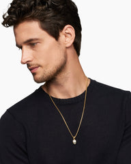 Memento Mori Skull in Full Pavé Diamonds, Emeralds and 18K Yellow Gold, 14mm